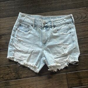 American Eagle Distressed Light Blue Denim Shorts
